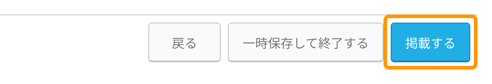 ターゲット設定後、設定画面下部の「掲載する」ボタンがフォーカスされた状態PC